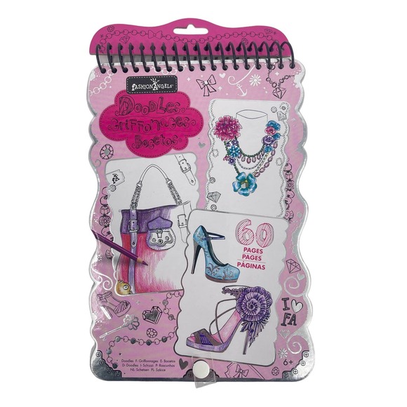 Fashion Angels Design Doodle Book 60 Pages Spiral Bound 10" x 6 1/2" - Picture 1 of 5